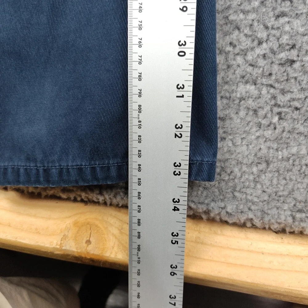Hugo Boss Orange Mens Navy Blue Regular Fit Cotton Chino Pants Size 32x33 Preppy